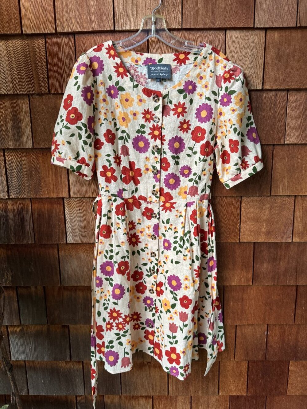 NWOT Modcloth x Princess Highway Floral Cotton Linen Blend Dress in Women's 12